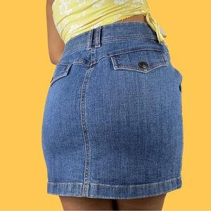 Ann Taylor LOFT Y2K Denim Mini Skirt Blue Size 6